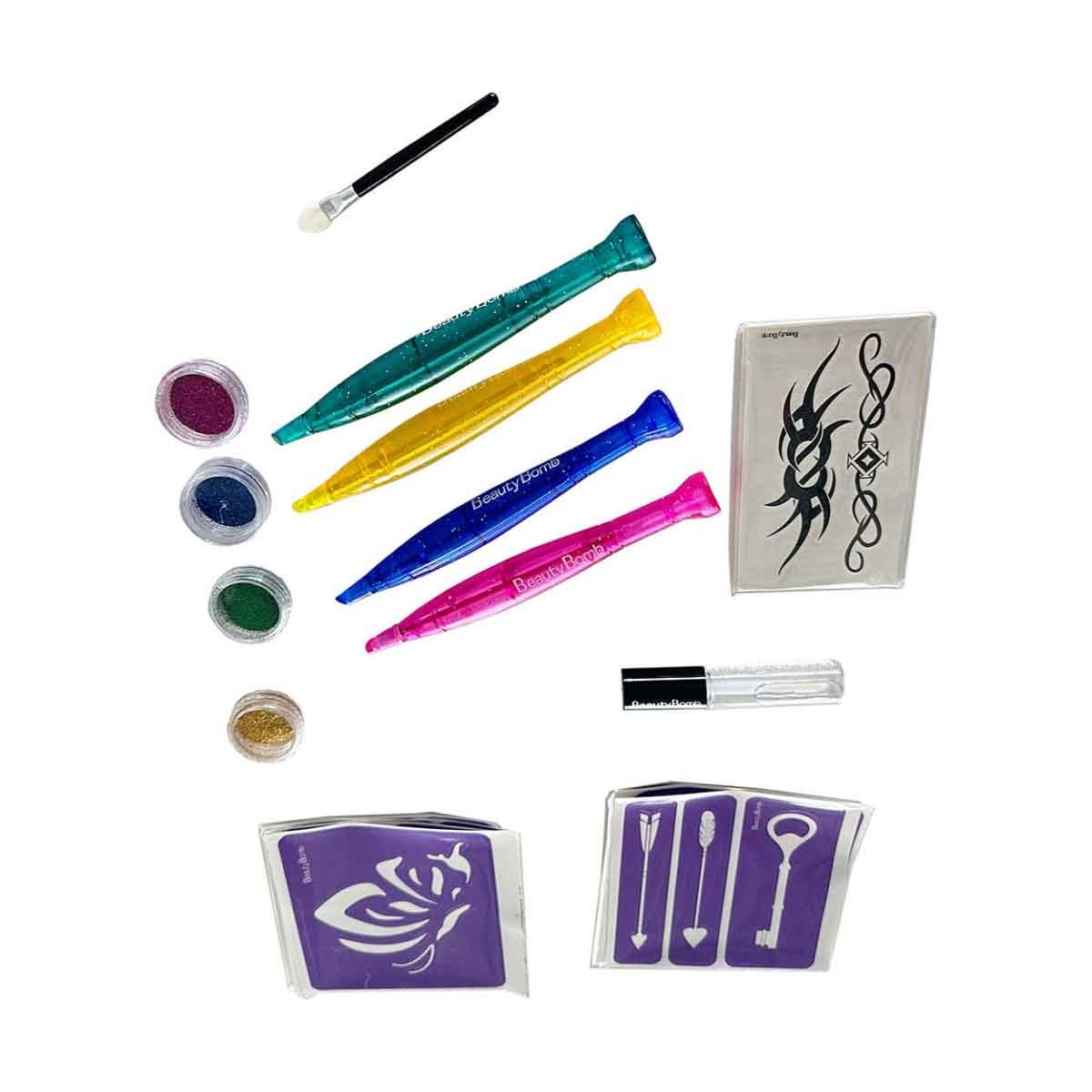 بيوتي بومب مجموعة تصميم تاتو تجميلية للبنات، من عمر ‎3-4‎ سنوات