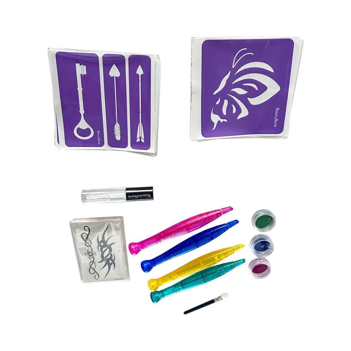 بيوتي بومب مجموعة تصميم تاتو تجميلية للبنات، من عمر ‎3-4‎ سنوات