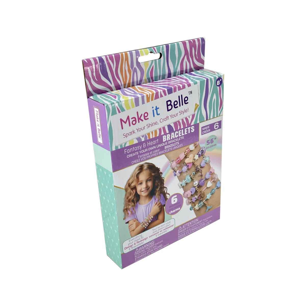 ميك إت بيل مجموعة أساور لامعة وزخرفية للتصميم الذاتي، للبنات، من عمر 8 إلى 10 سنوات