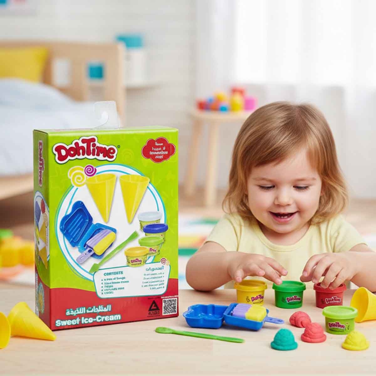 دو تايم طقم عجين آيس كريم صغير للجنسين، 3-4 سنوات