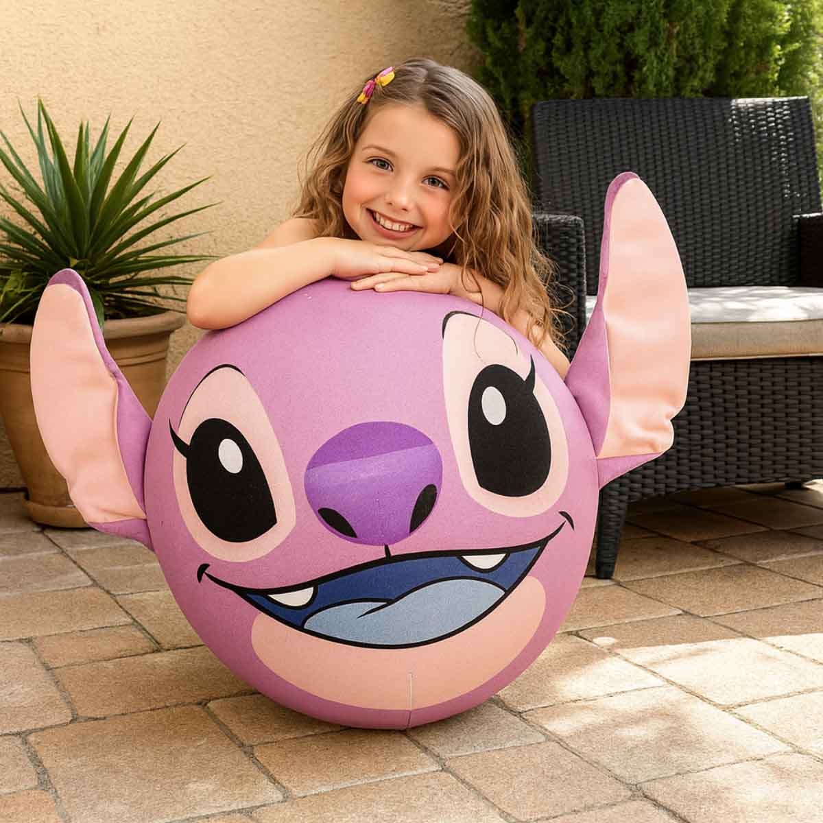 ليتل بيجي باونسر كرة ديزني ستيتش باللون الوردي 18 إنش للجنسين، من عمر 3-4 سنوات