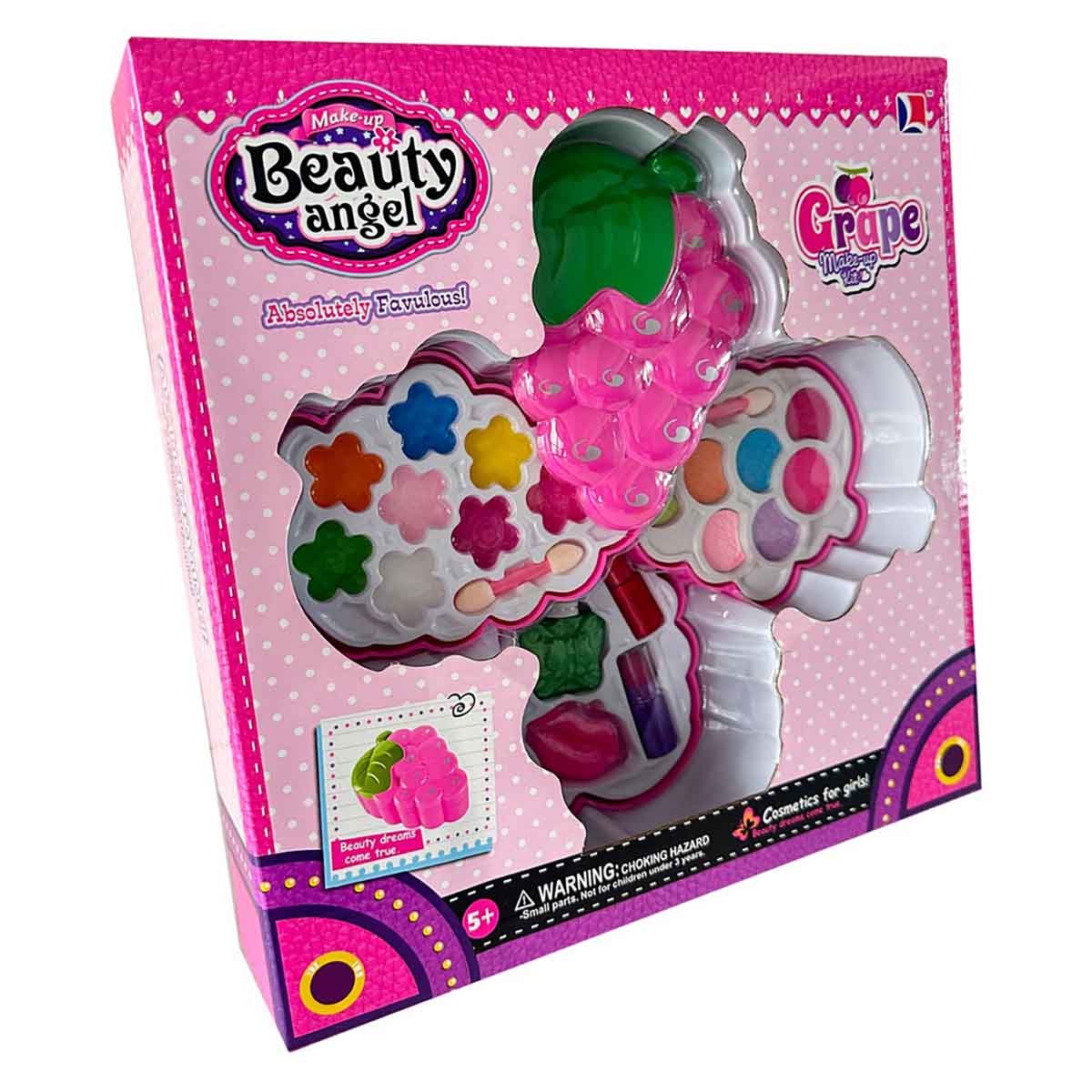 بيوتي أنجل طقم مكياج على شكل عنب، للبنات، من عمر 5 إلى 7 سنوات