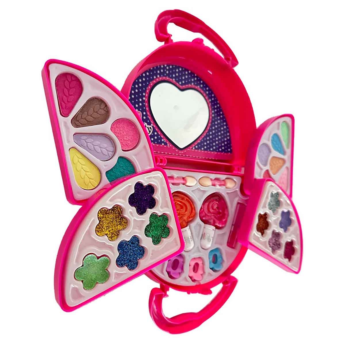 بيوتي أنجل طقم مكياج مع حقيبة يد، للبنات، من عمر 5 إلى 7 سنوات