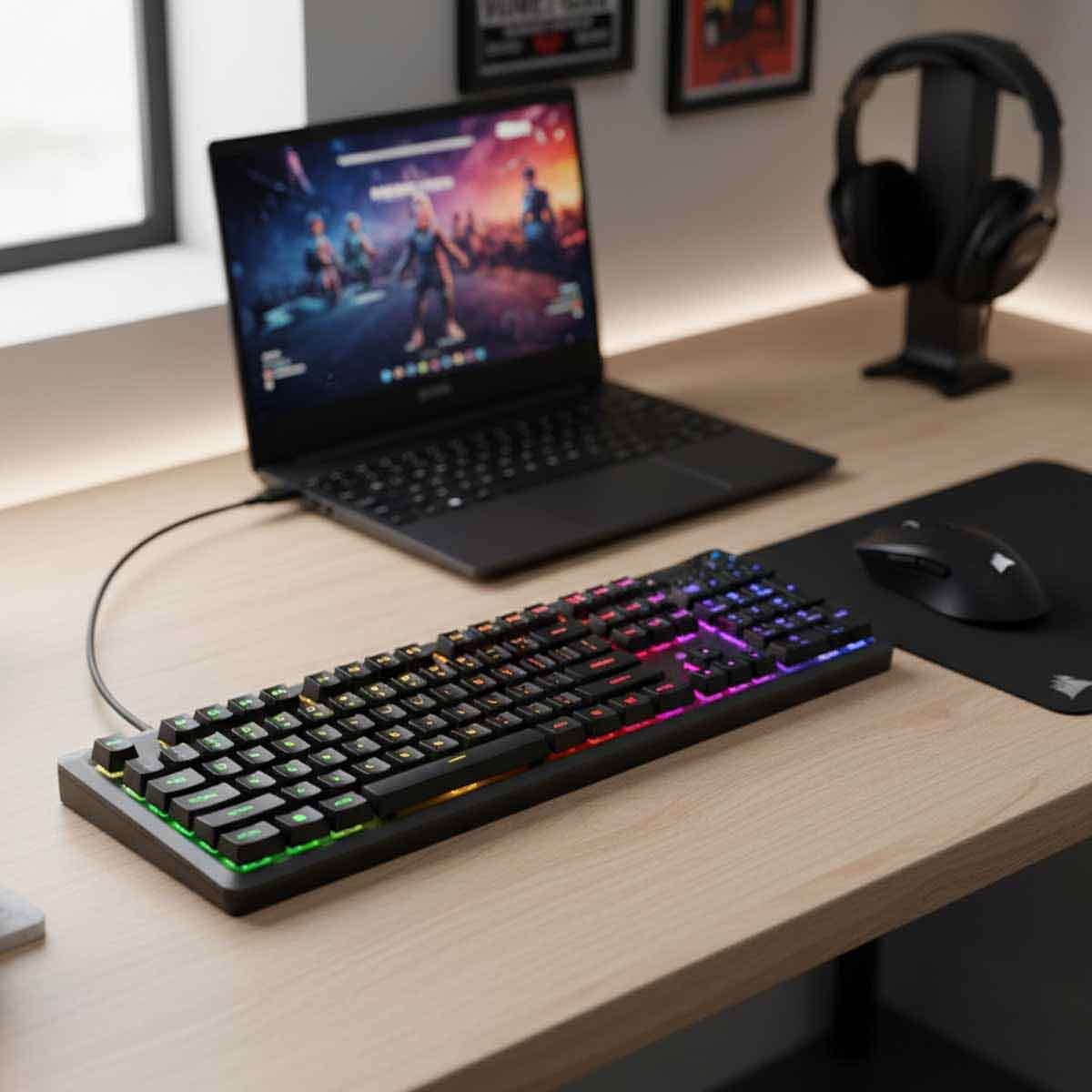 كورسير K55 Core RGB لوحة مفاتيح ألعاب سلكية