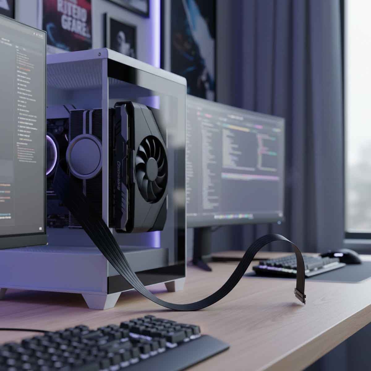 ليان لي كابل رايزر PCIe 4.0 أسود