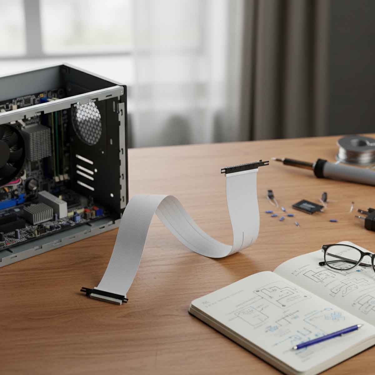 ليان لي كابل رايزر PCIe 4.0 أبيض