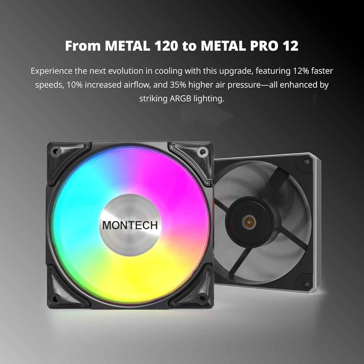 مونتك ميتال برو 12 أسود مروحة تبريد 3 في 1