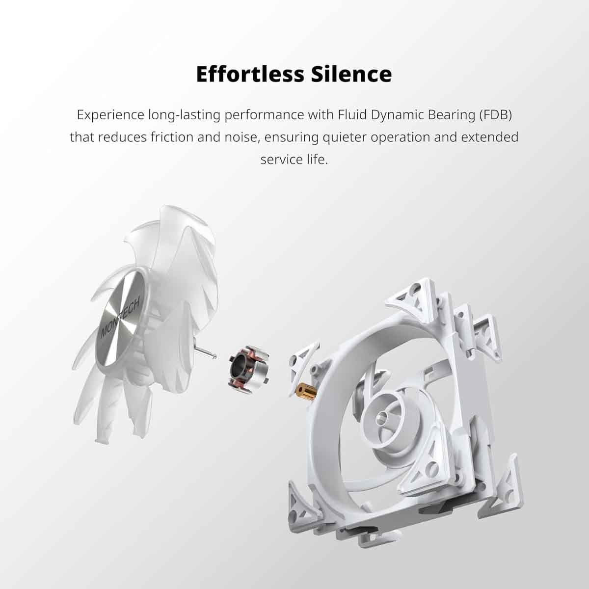 مونتك ميتال برو 12 أبيض ARGB مروحة تبريد