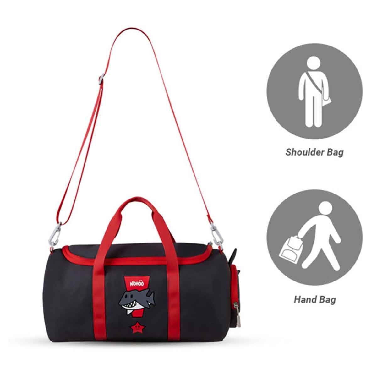 نوهو حقيبة كتف للأطفال على شكل سمكة قرش باللون الرمادي