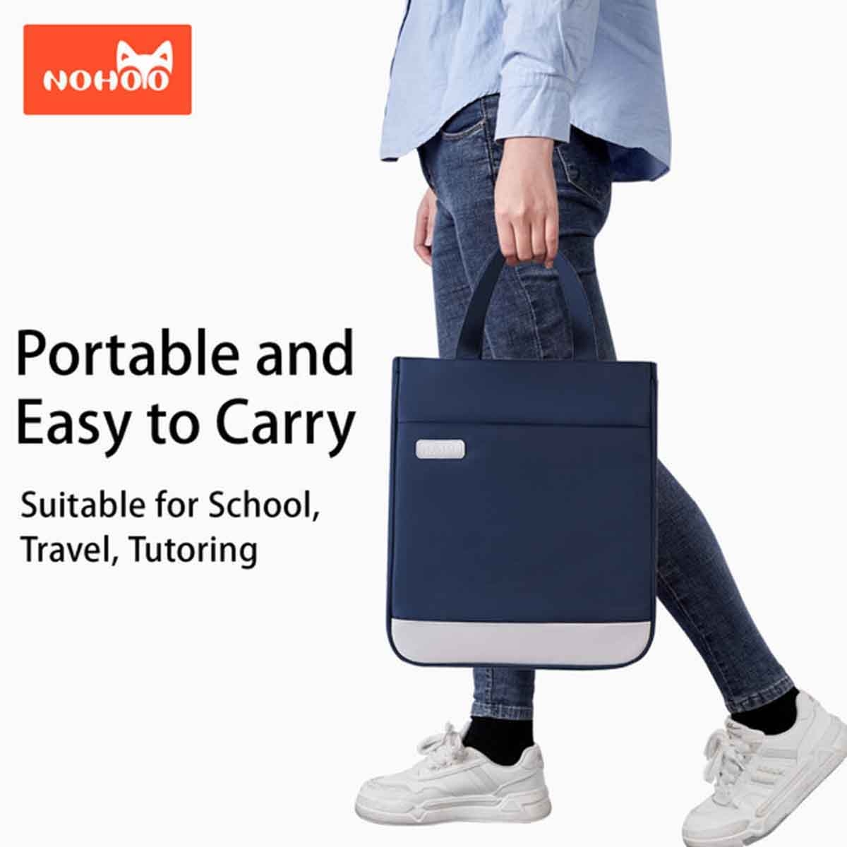 نوهو حقيبة يد مدرسية باللون الأزرق