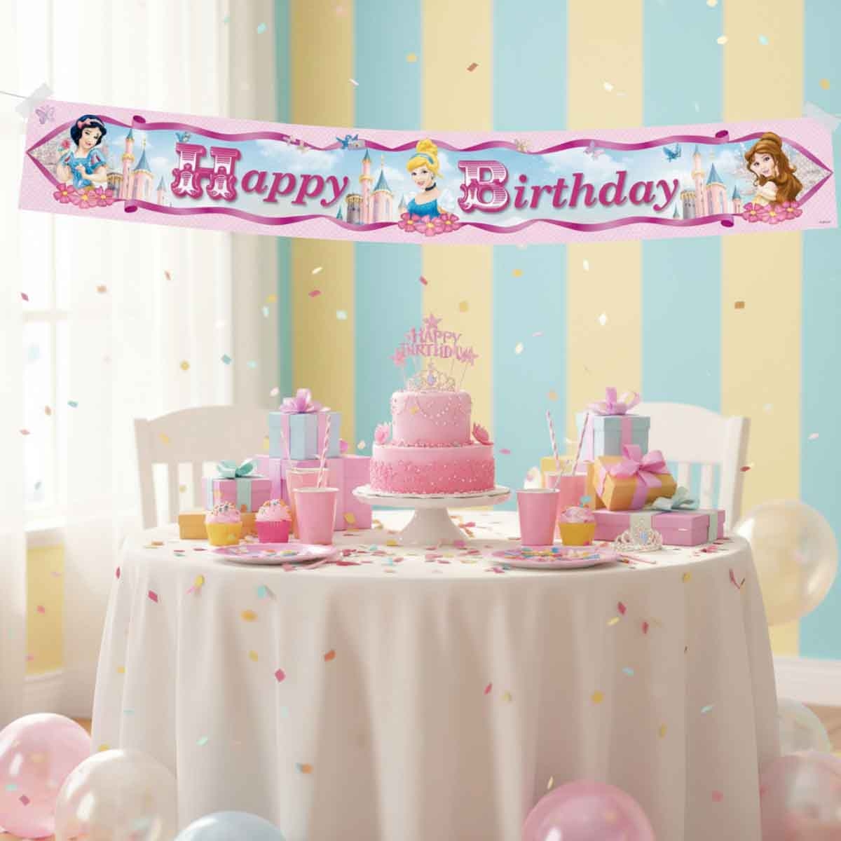 ديزني برنسيس لافتة ورقية لامعة