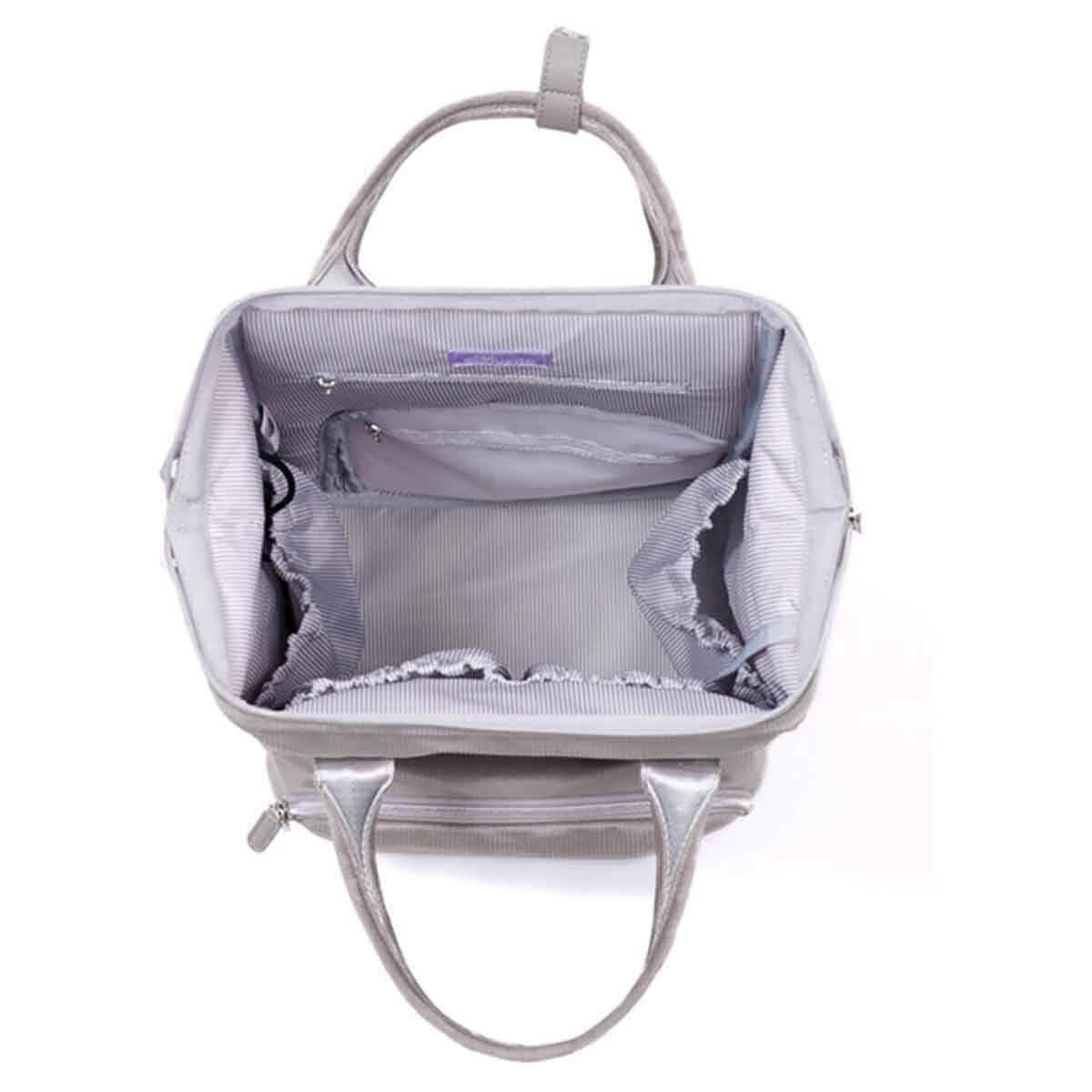 صنفينو حقيبة حفاضات كوردروي باللون الرمادي