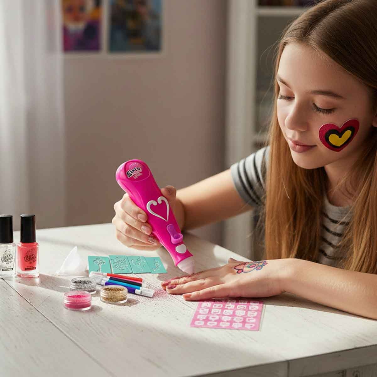 مي بو كاي مجموعة أقلام فنون التاتو، للبنات، من عمر 5 إلى 7 سنوات