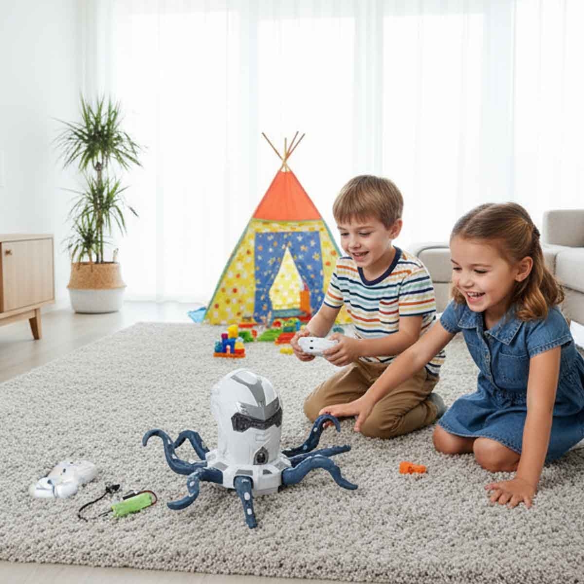 نانهونغ لعبة أخطبوط ميكانيكي بالتحكم 2.4G للأولاد، عمر 8-10 سنوات