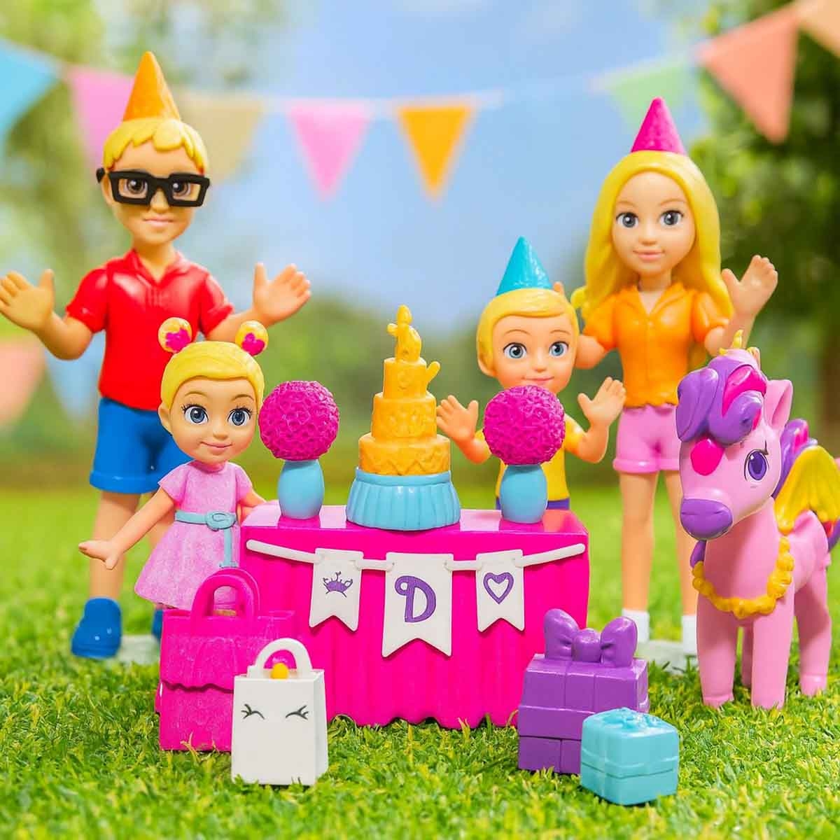 لوڤ ديانا مجموعة تماثيل حفلة عيد ميلاد الأميرة بحجم 2.5 إنش للبنات، 3-4 سنوات