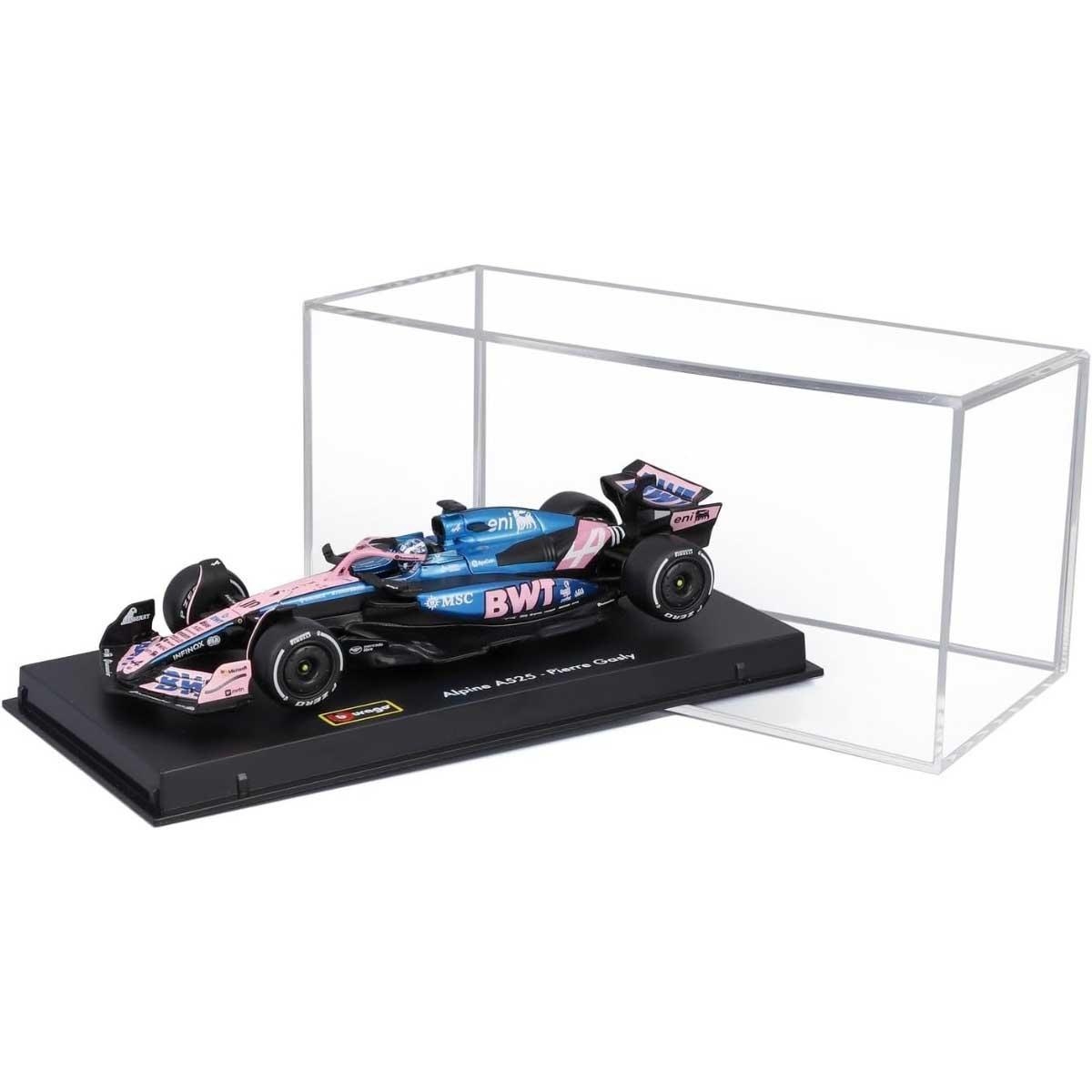 بوراغو سيارة ألبين A525 موديل معدن مصبوب بمقياس 1:43 مع خوذة للأولاد، 13+ سنوات