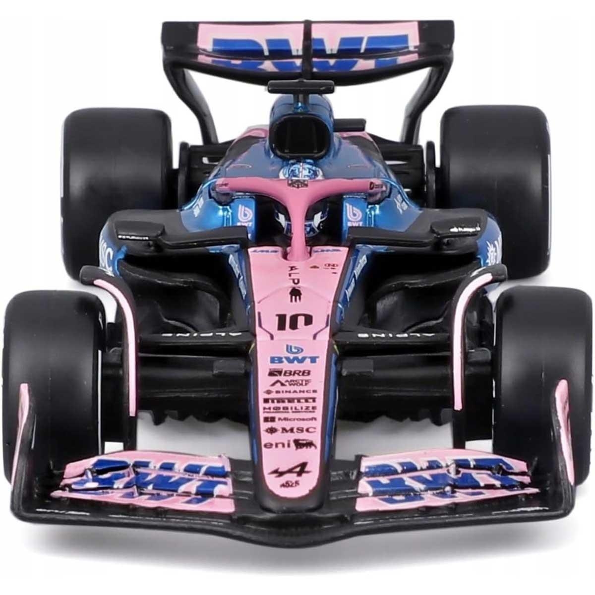 بوراغو سيارة ألبين A525 موديل معدن مصبوب بمقياس 1:43 مع خوذة للأولاد، 13+ سنوات