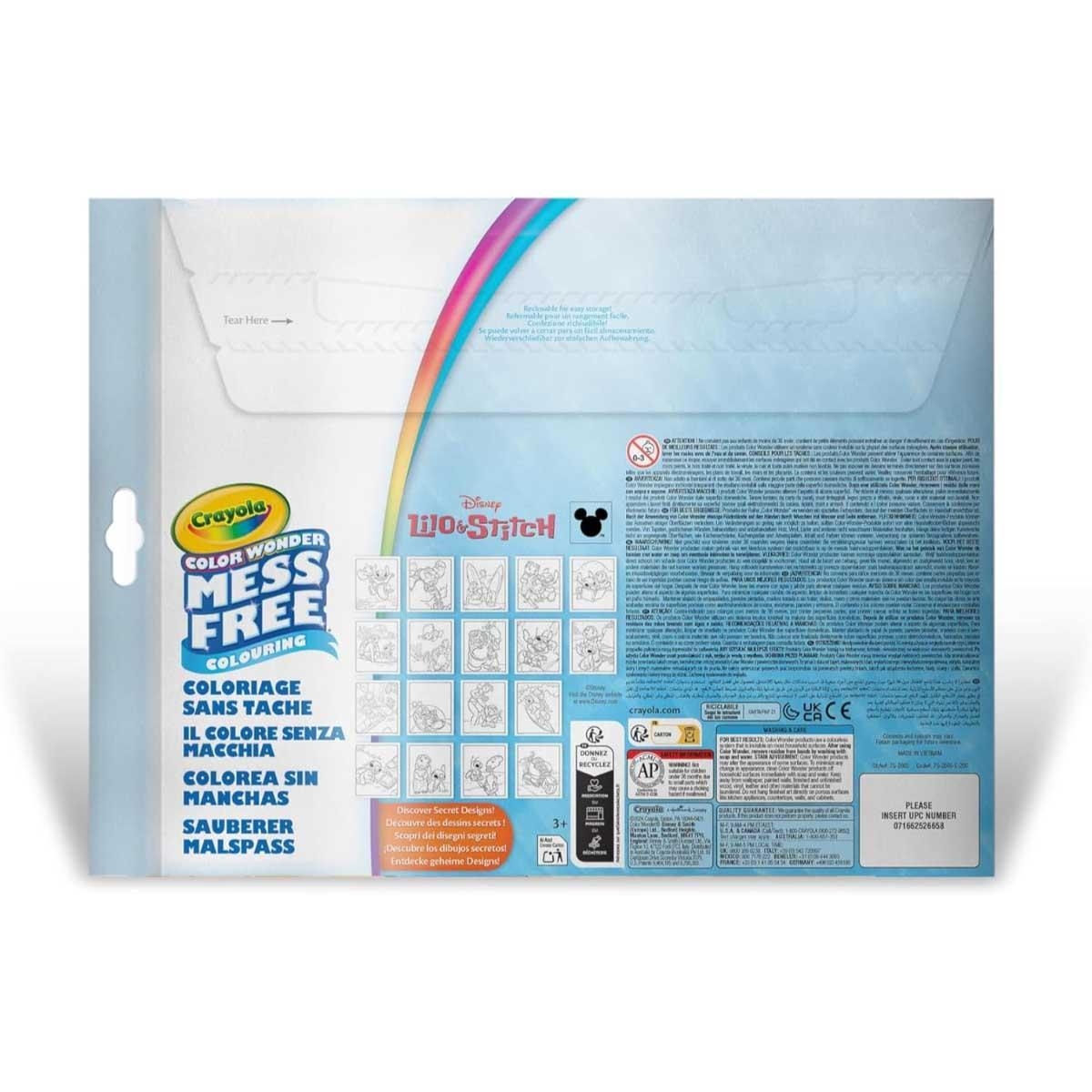 كرايولا كالر وندر ديزني ليلو آند ستيتش فولدالوب مع مجموعة أقلام للجنسين، 3-4 سنوات