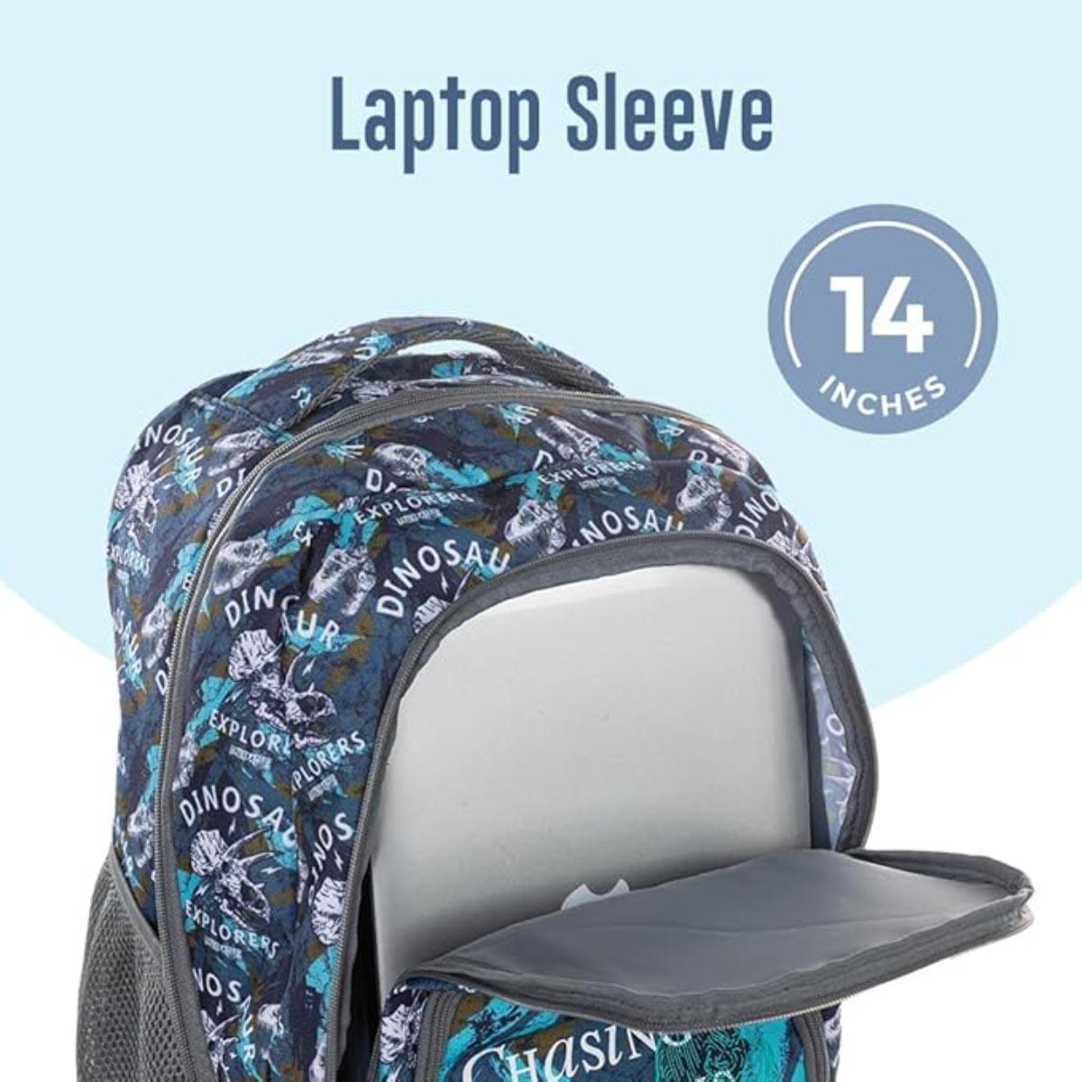 مجموعة حقيبة ظهر بعجلات على شكل ديناصور تي-ريكس من إيزي كيدز مقاس 18 بوصة مع زجاجة ماء وحقيبة غداء ومقلمة