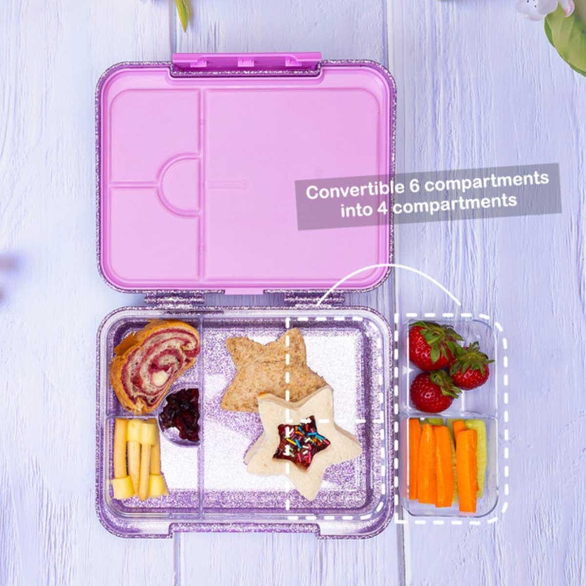 مجموعة حقائب مدرسية من إيزي كيدز مكونة من 4 قطع، بتصميم لامع باللون البنفسجي، تحمل شعار "قوة الفتاة".