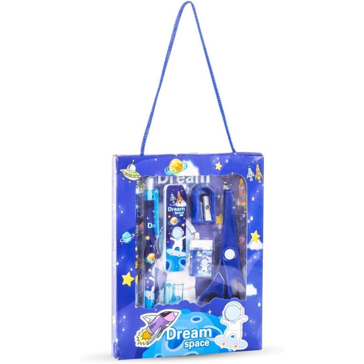 مجموعة هدايا أدوات مكتبية للأطفال من إيزي كيدز مكونة من 9 قطع بتصميم رائد فضاء وموضوع الفضاء