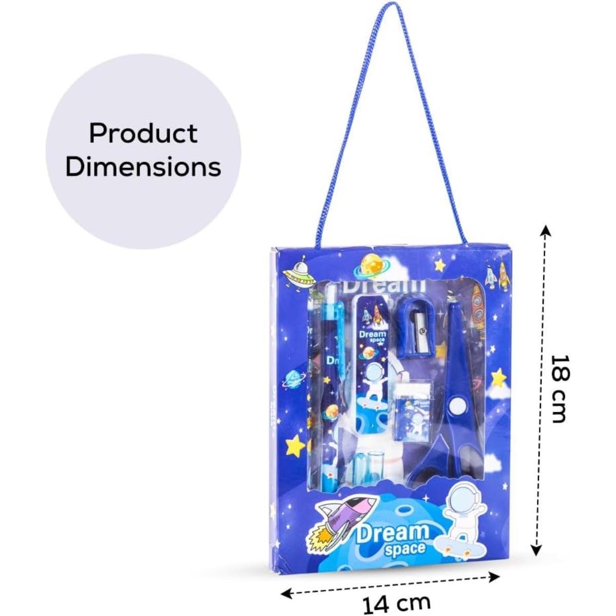 مجموعة هدايا أدوات مكتبية للأطفال من إيزي كيدز مكونة من 9 قطع بتصميم رائد فضاء وموضوع الفضاء
