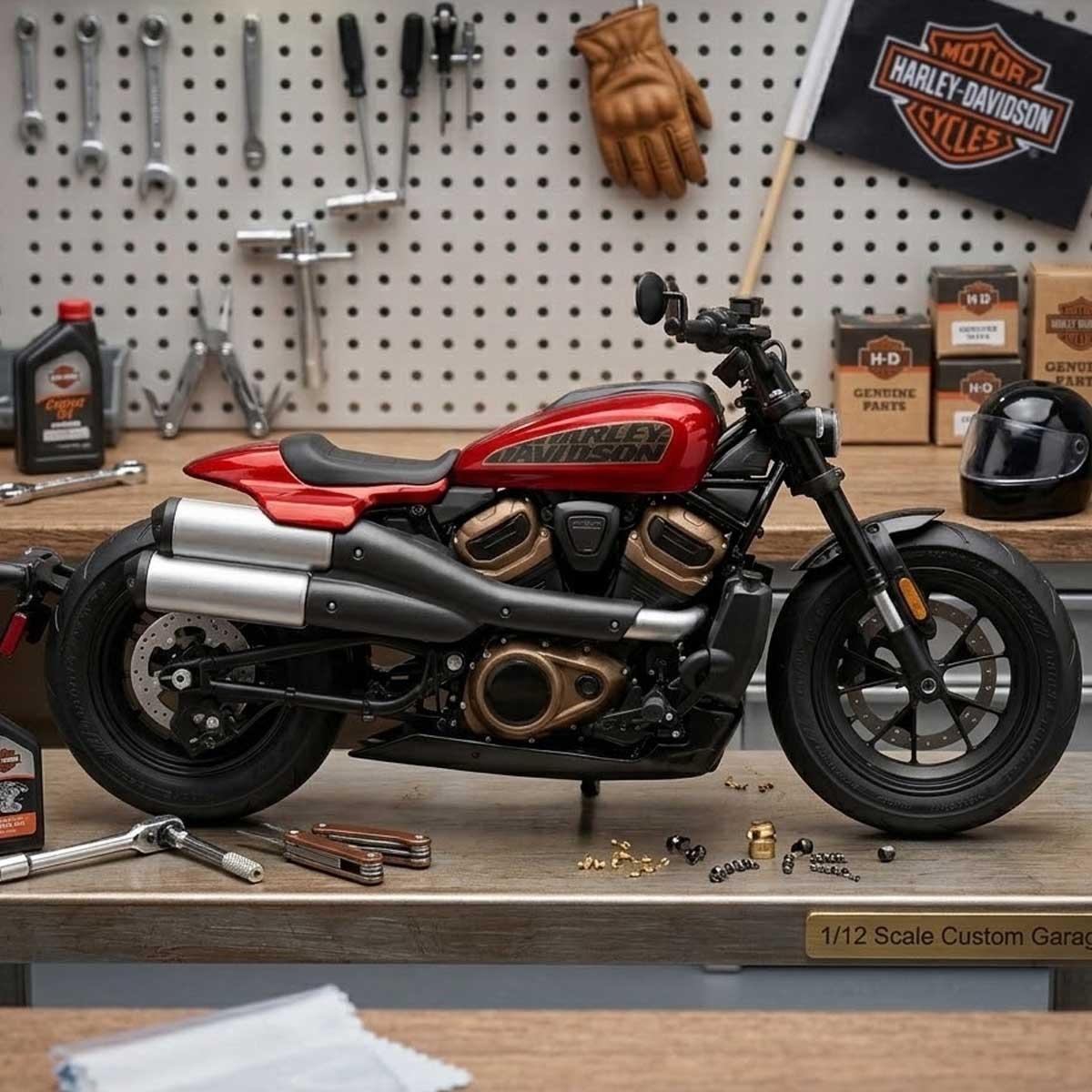 مايستو دراجة نارية هارلي-ديفيدسون متنوعة معدن مصبوب بمقياس 1:12 للجنسين، 8-10 سنوات