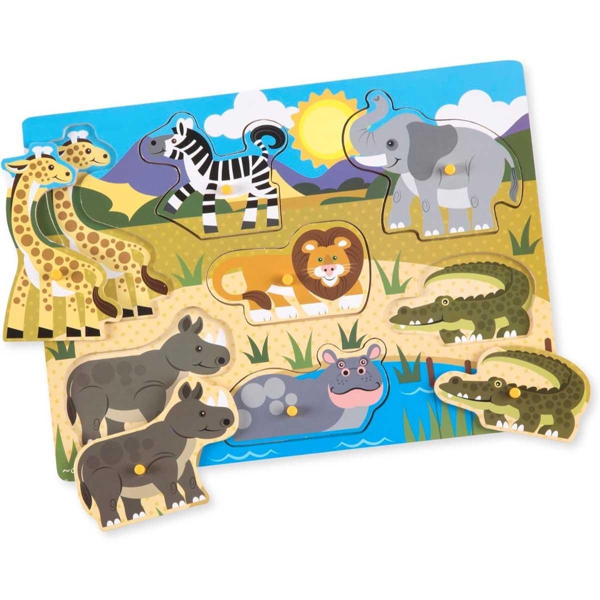 ميليسا آند دوغ أحجية خشبية بسفاري من 7 قطع للجنسين، 3-4 سنوات