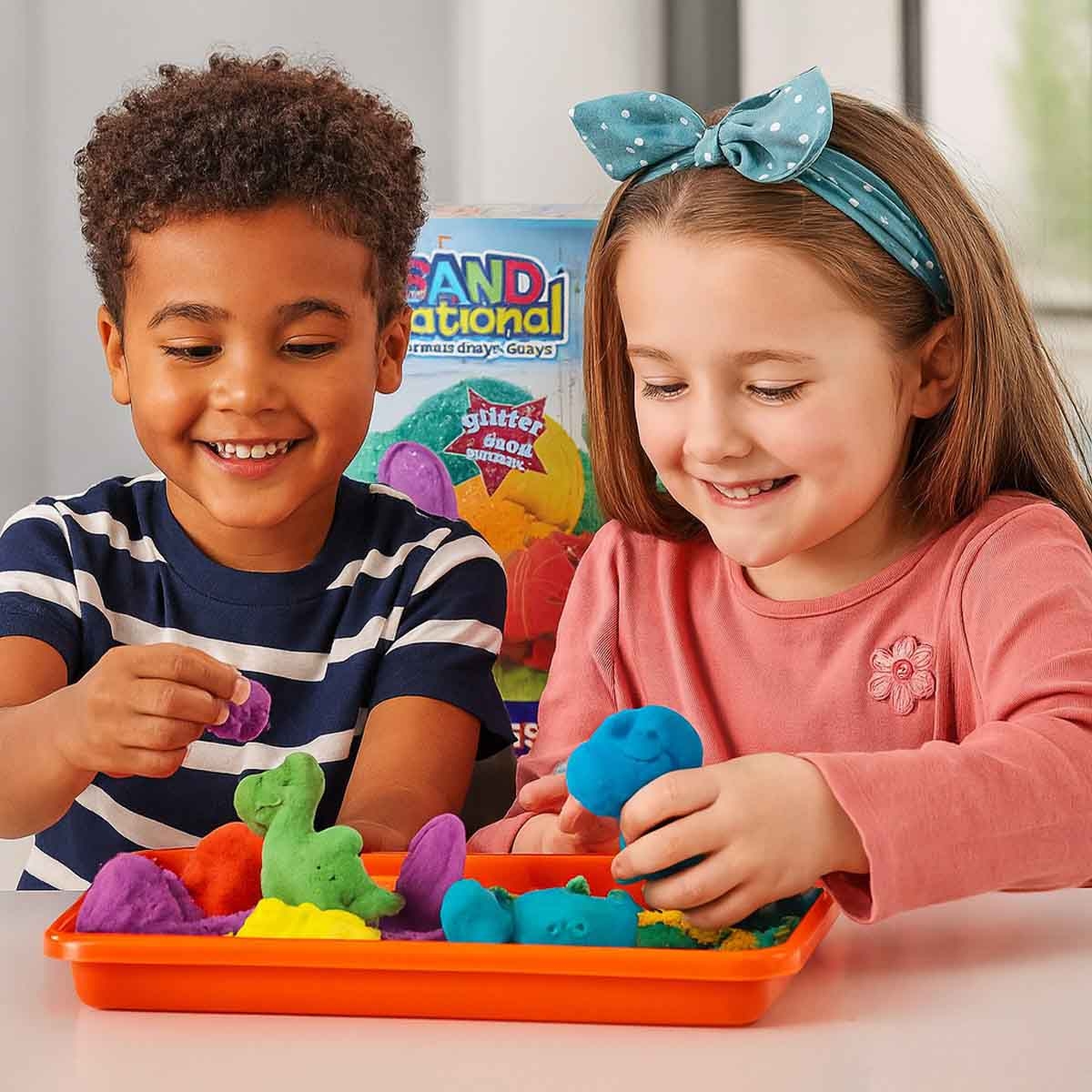 آدو ساندسيشنال مجموعة فنون رمل جوراسيك كلاسيك 600غ للجنسين، عمر 3-4 سنوات