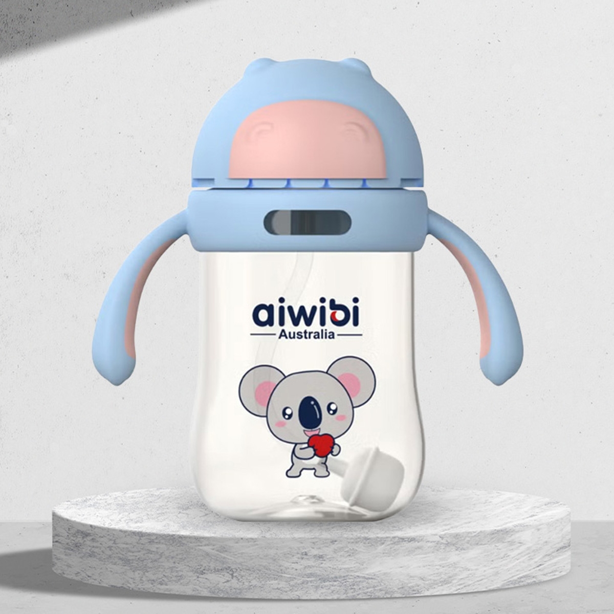 آيويبي زجاجة ماء للأطفال حديثي الولادة بلون أزرق بحجم 300 مل للأطفال من عمر 0 إلى 2 سنة