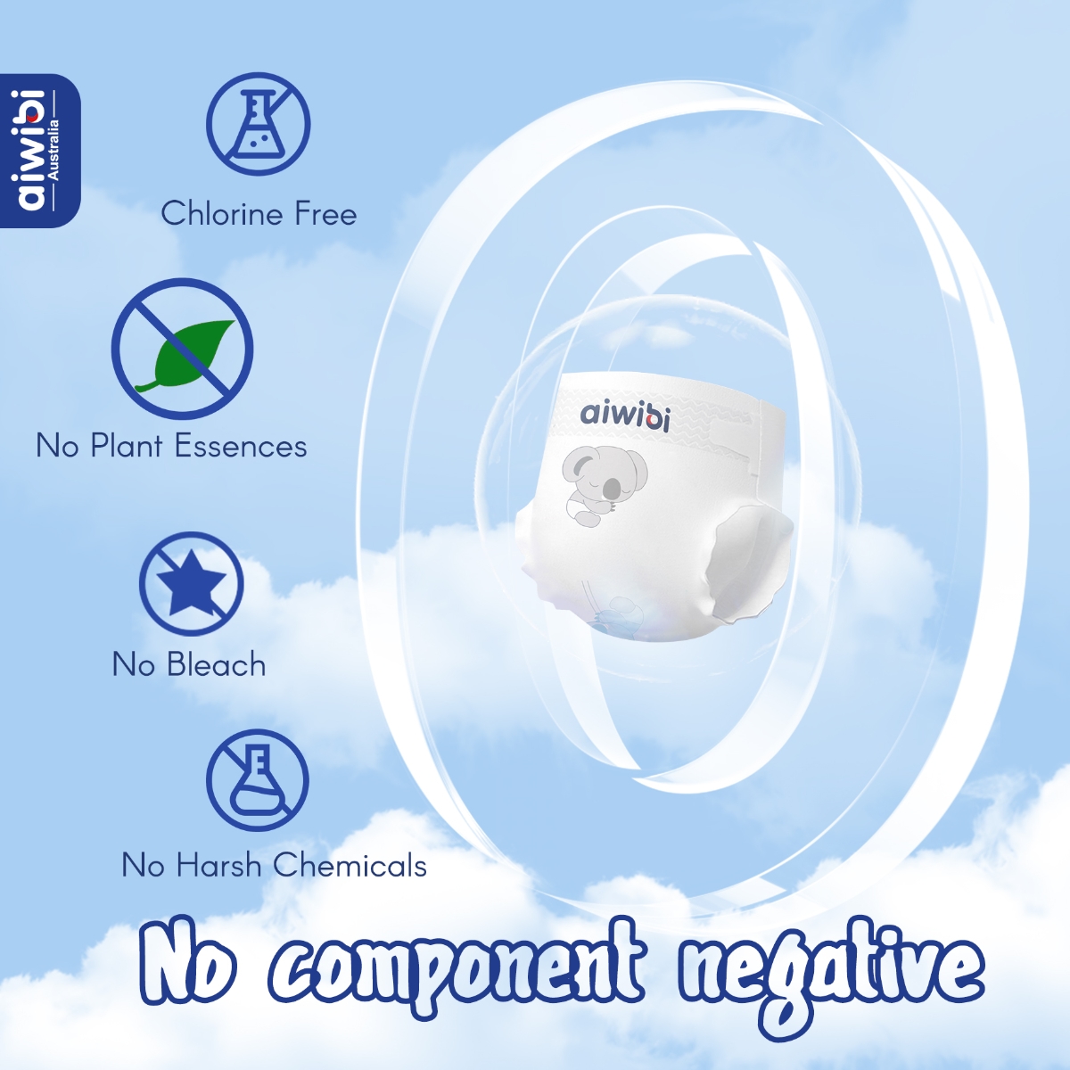 آيويبي حفاضات أطفال راحة فائقة مقاس 2 (4-8 كغ) للأطفال من عمر 0 إلى 2 سنة