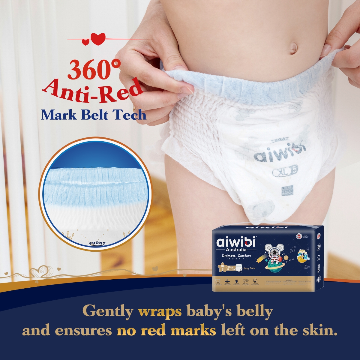 آيويبي سراويل أطفال راحة فائقة مقاس 6 (15-21 كغ) للأطفال من عمر 0 إلى 2 سنة