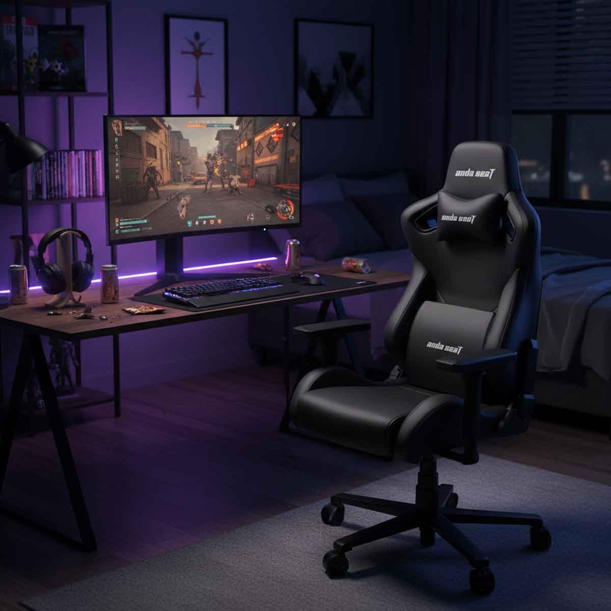 انداسيت كرسي ألعاب كايزر فرونتير مقاس XL لون أسود