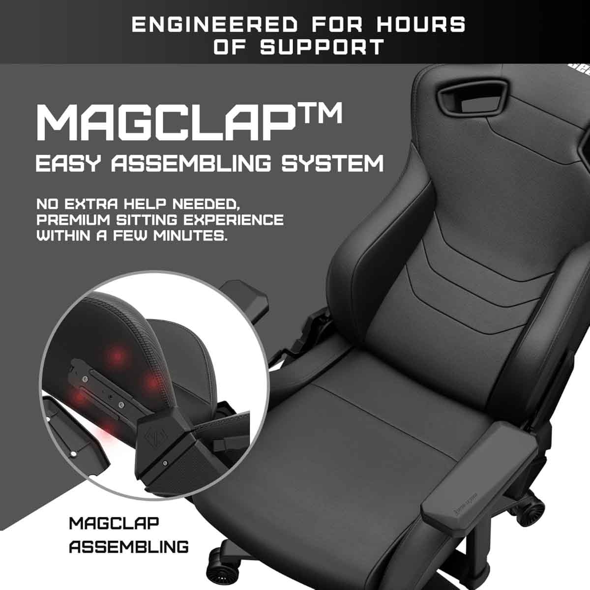 انداسيت كرسي ألعاب كايزر فرونتير مقاس XL لون أسود