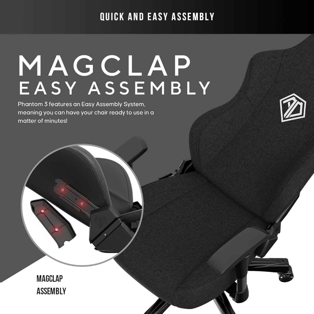 انداسيت كرسي ألعاب فانتوم 3 مقاس L لون رمادي