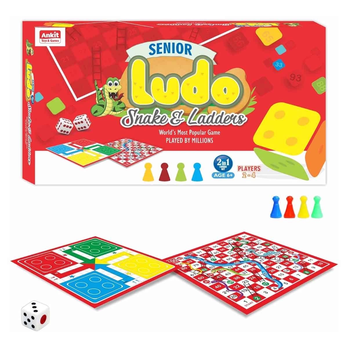 أنكيت تويز مجموعة لعبة لودو مع السلم والثعبان + لغز من رافنسبورجر مع خرز الربط من ميليسا آند دوغ، للجنسين، 13+ سنة