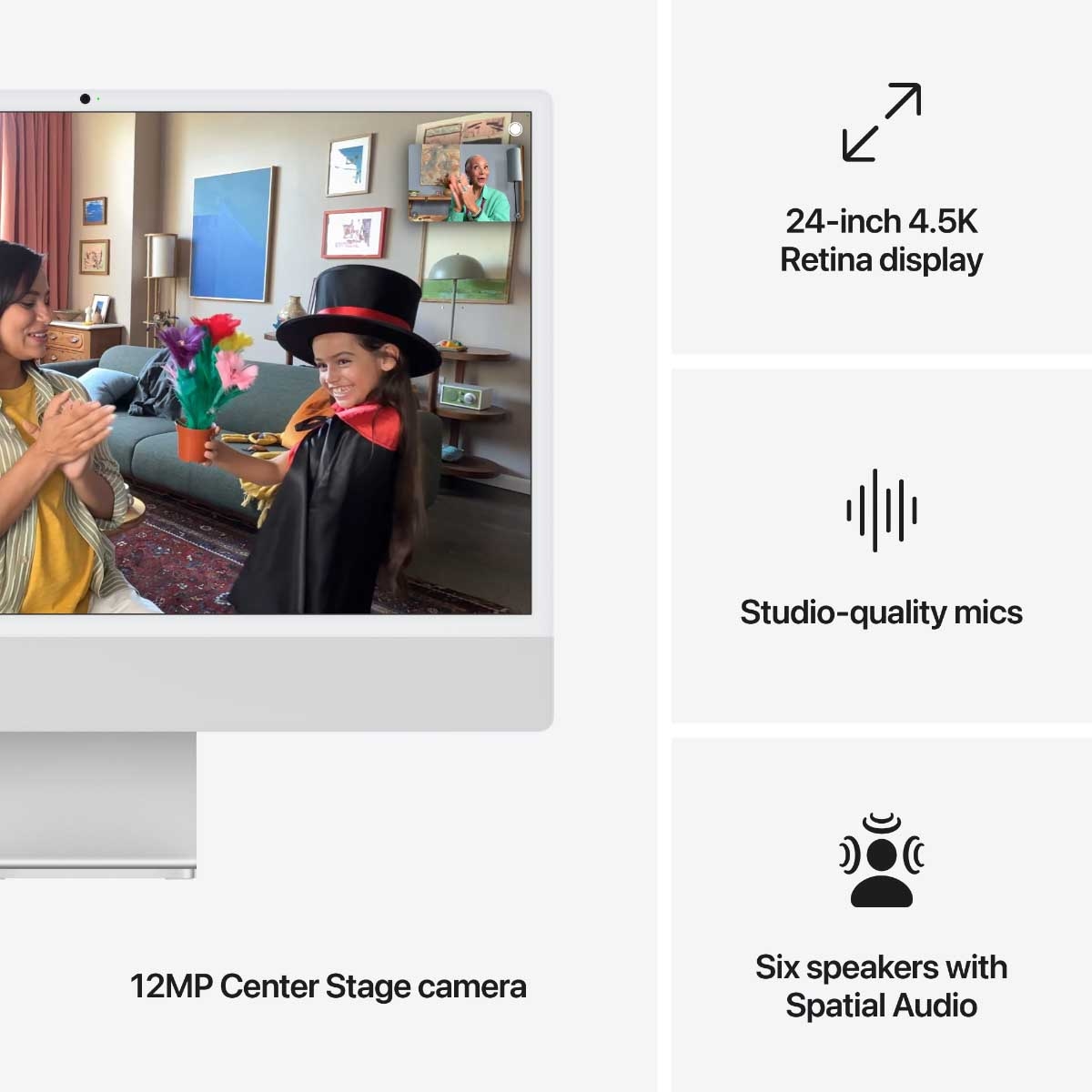 أبل آي ماك M4 إصدار 2024 مقاس 24 بوصة مع معالج CPU ثماني النواة وGPU ثماني