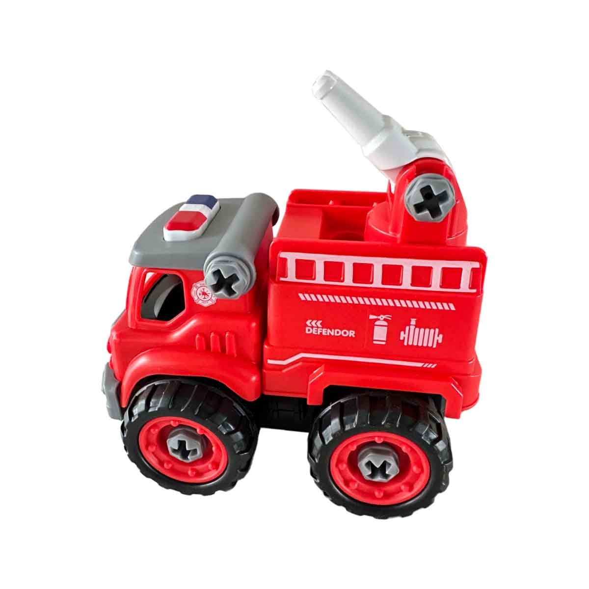 لي منغ تويز سيارة إطفاء من مكعبات تركيب صغيرة للجنسين، من عمر 3-4 سنوات