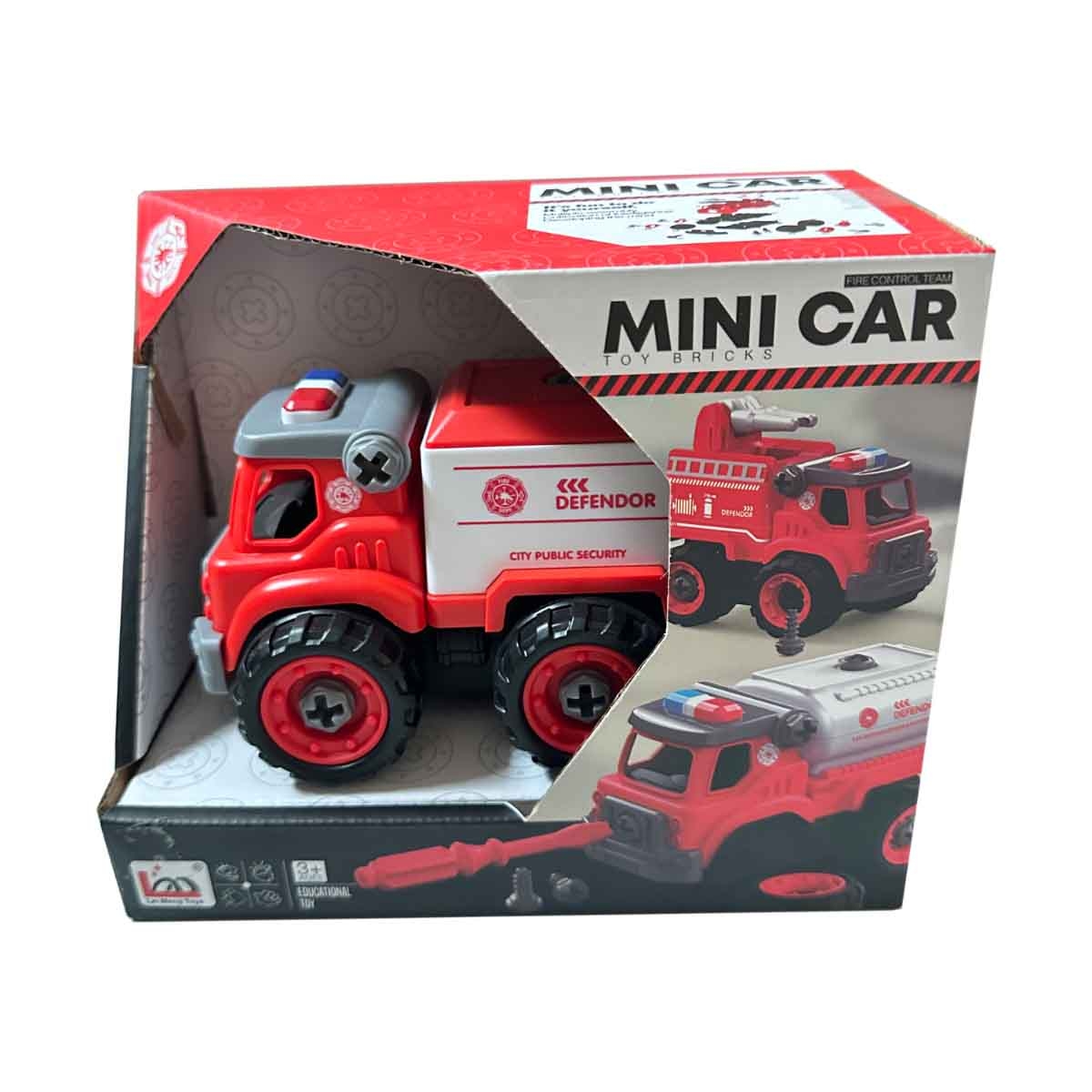 لي منغ تويز شاحنة استجابة طارئة من مكعبات تركيب صغيرة للجنسين، من عمر 3-4 سنوات