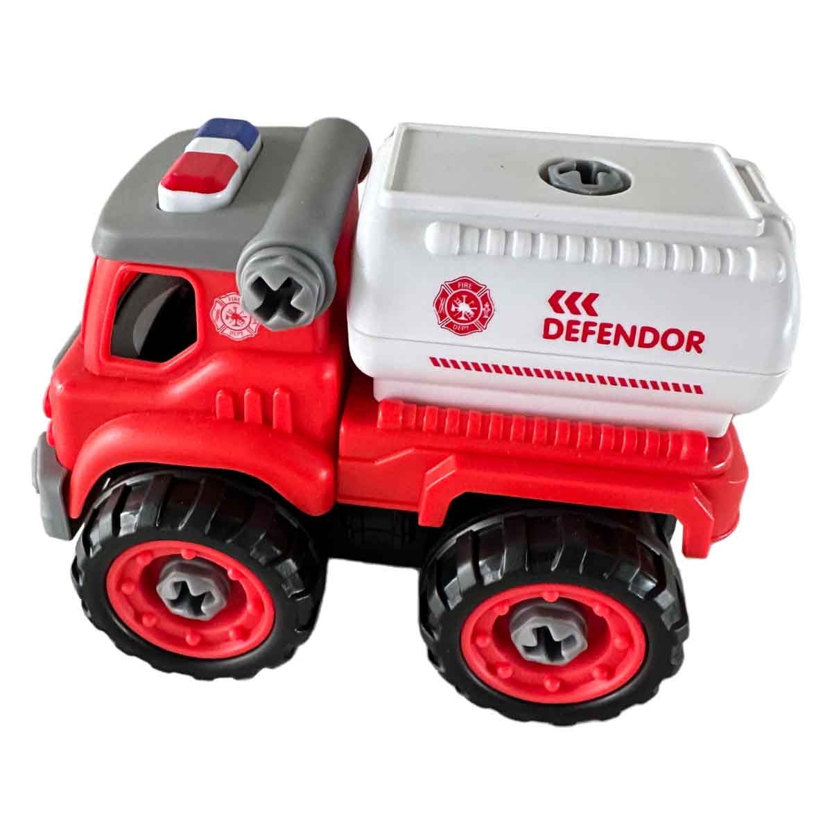 لي منغ تويز سيارة إطفاء من مكعبات تركيب صغيرة للجنسين، من عمر 3-4 سنوات