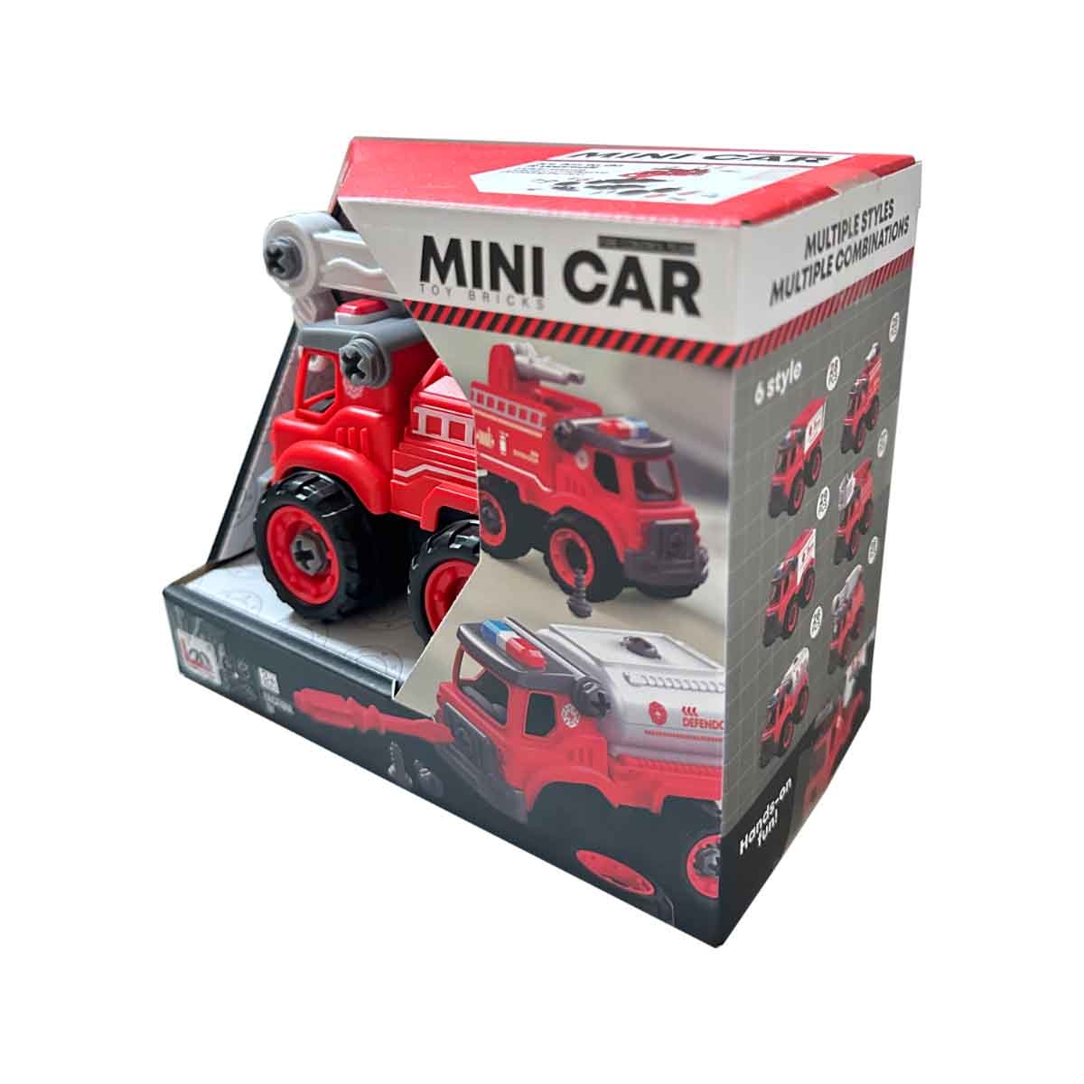 لي منغ تويز شاحنة إنقاذ حرائق من مكعبات تركيب صغيرة للجنسين، من عمر 3-4 سنوات