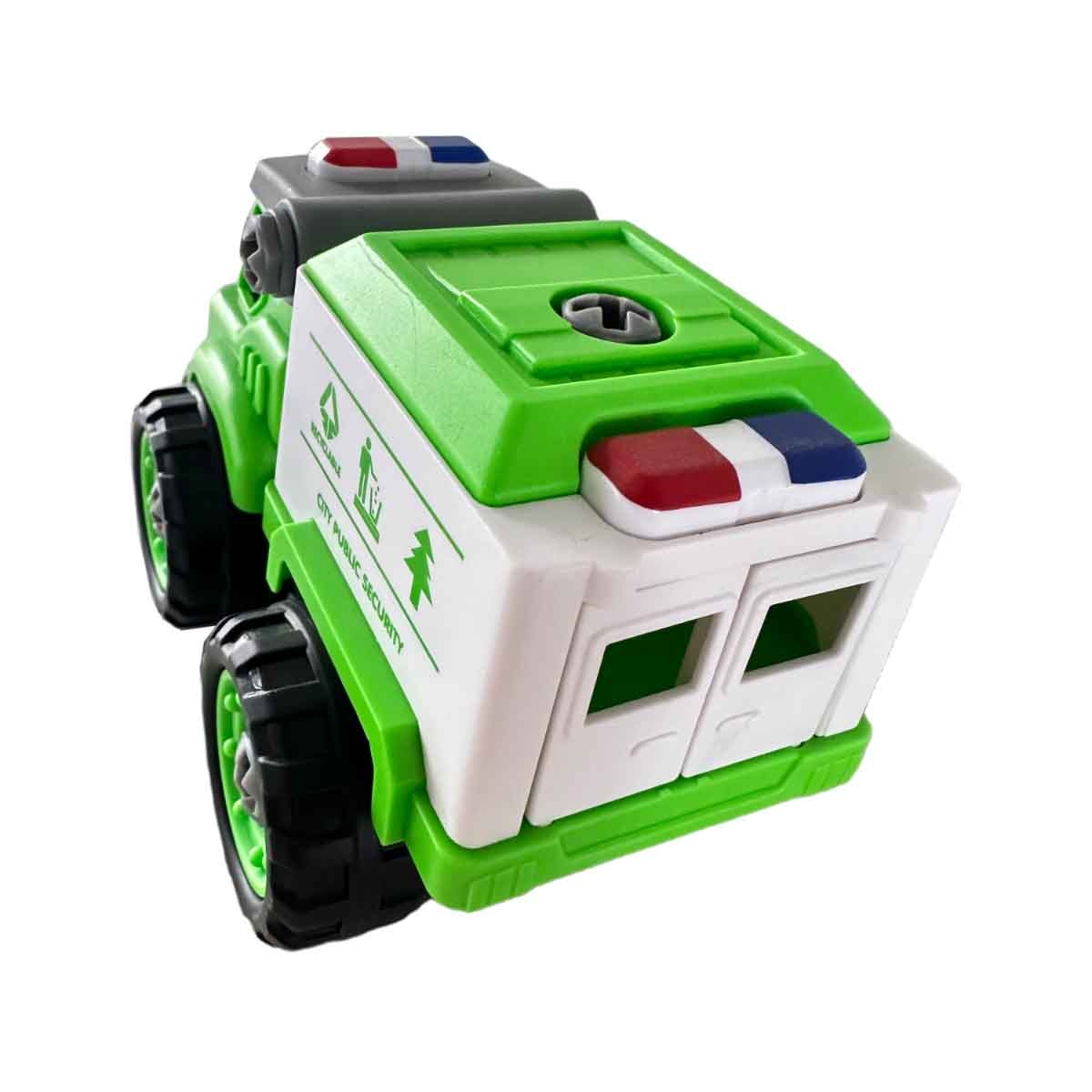 لي منغ تويز شاحنة بيئية من مكعبات تركيب صغيرة للجنسين، من عمر 3-4 سنوات