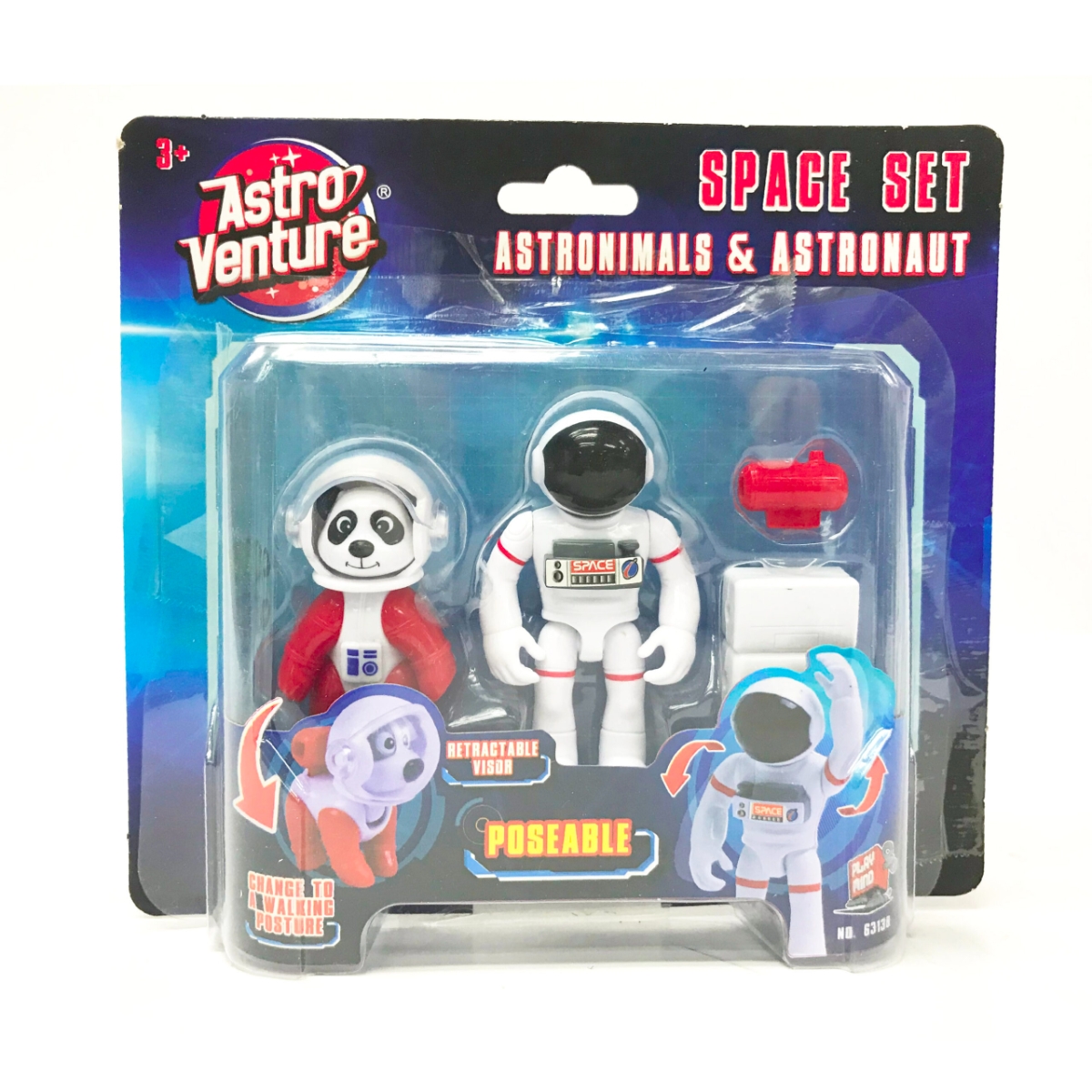 أسترو فنتشر مجموعة رائد فضاء وأسترونيمالز كومبو للأولاد، 3-4 سنوات