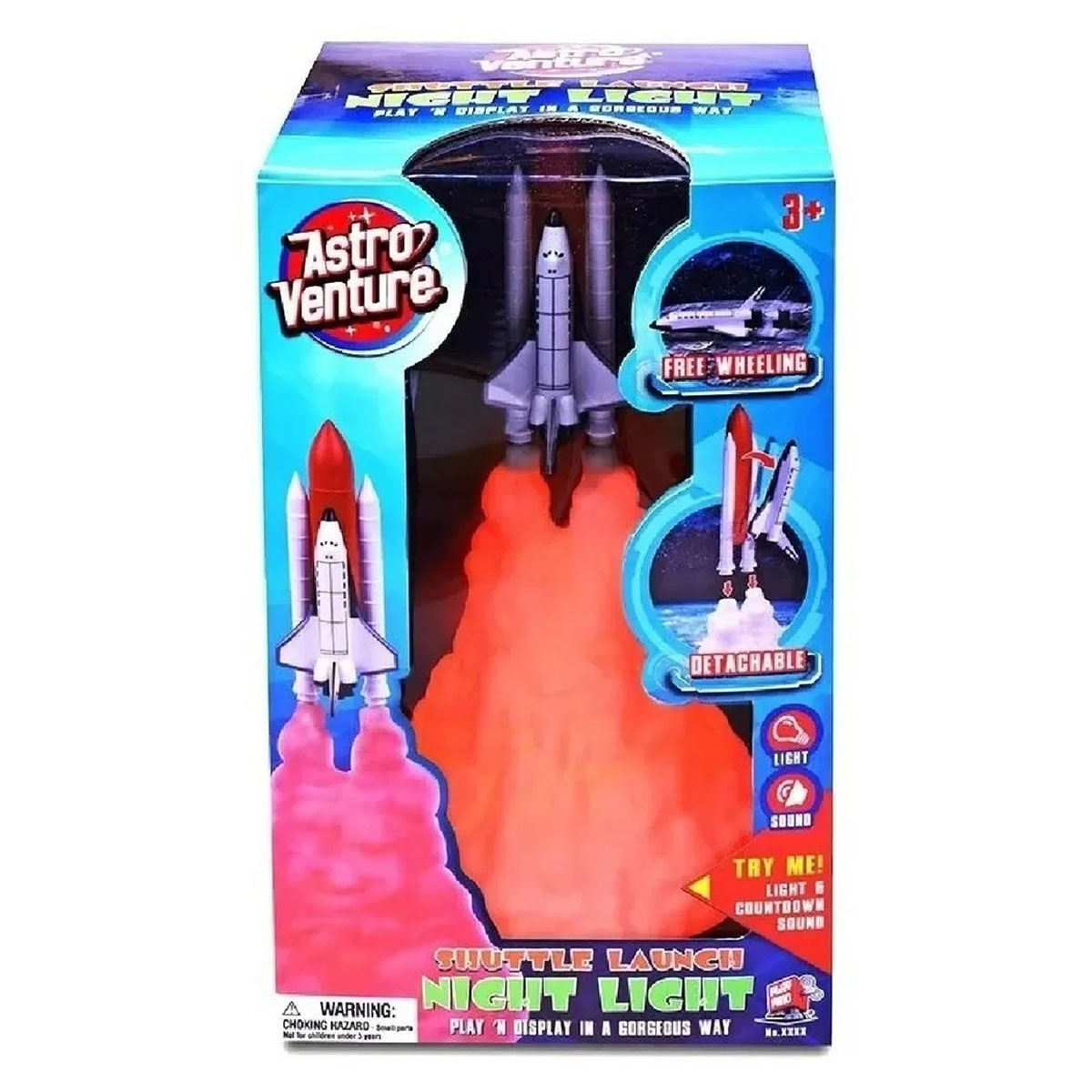 أسترو فنتشر مجموعة لعبة إطلاق مكوك بضوء ليلي للأولاد، 3-4 سنوات