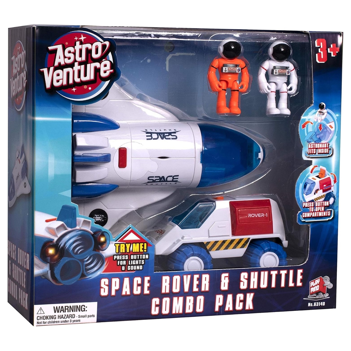 أسترو فنتشر مجموعة كومبو مركبة روفر ومكوك فضاء للأولاد، 3-4 سنوات