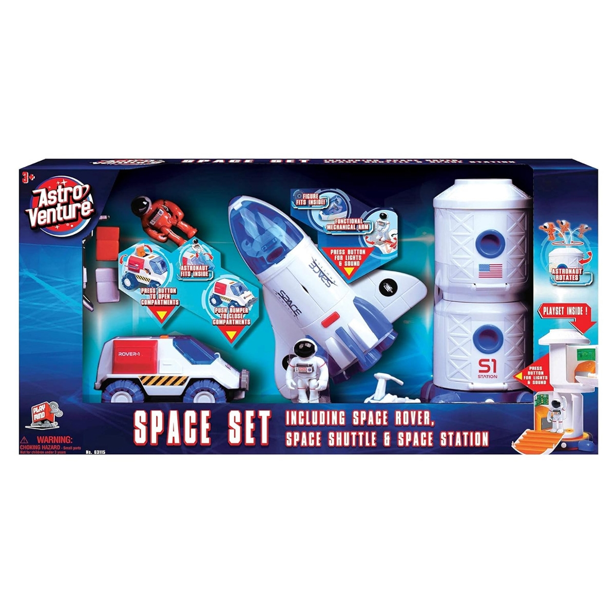 أسترو فنتشر مجموعة لعب الفضاء للأولاد، 3-4 سنوات