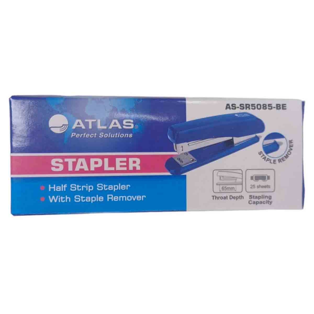 أطلس دباسة معدنية نصف شريط زرقاء مع مزيل دبابيس - AS-SR5085-BE