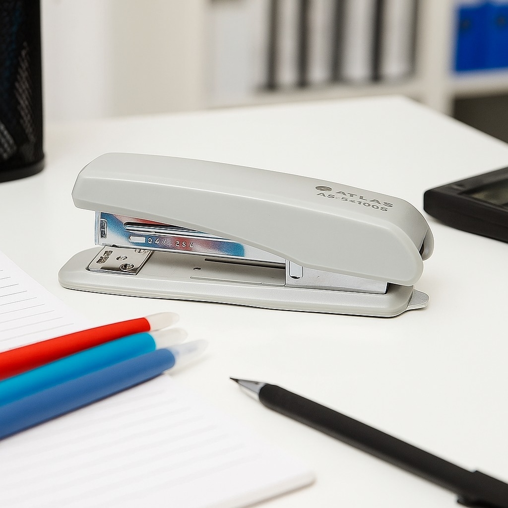 أطلس دباسة معدنية نصف شريط رمادية مع مزيل دبابيس - AS-SR5085-GY