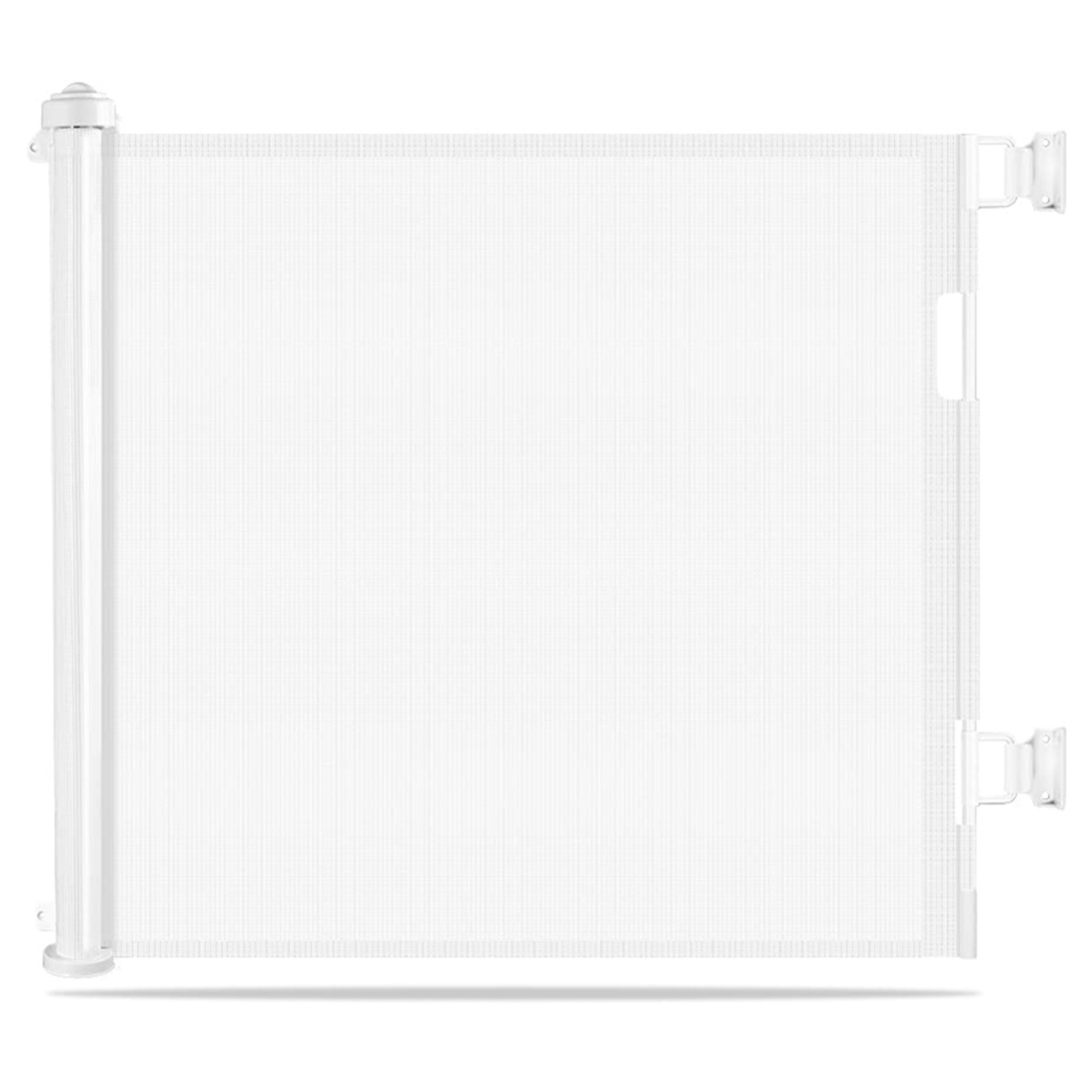 بيبي سيف بوابة شبكية قابلة للسحب باللون الأبيض للأطفال من عمر 0 إلى 2 سنة