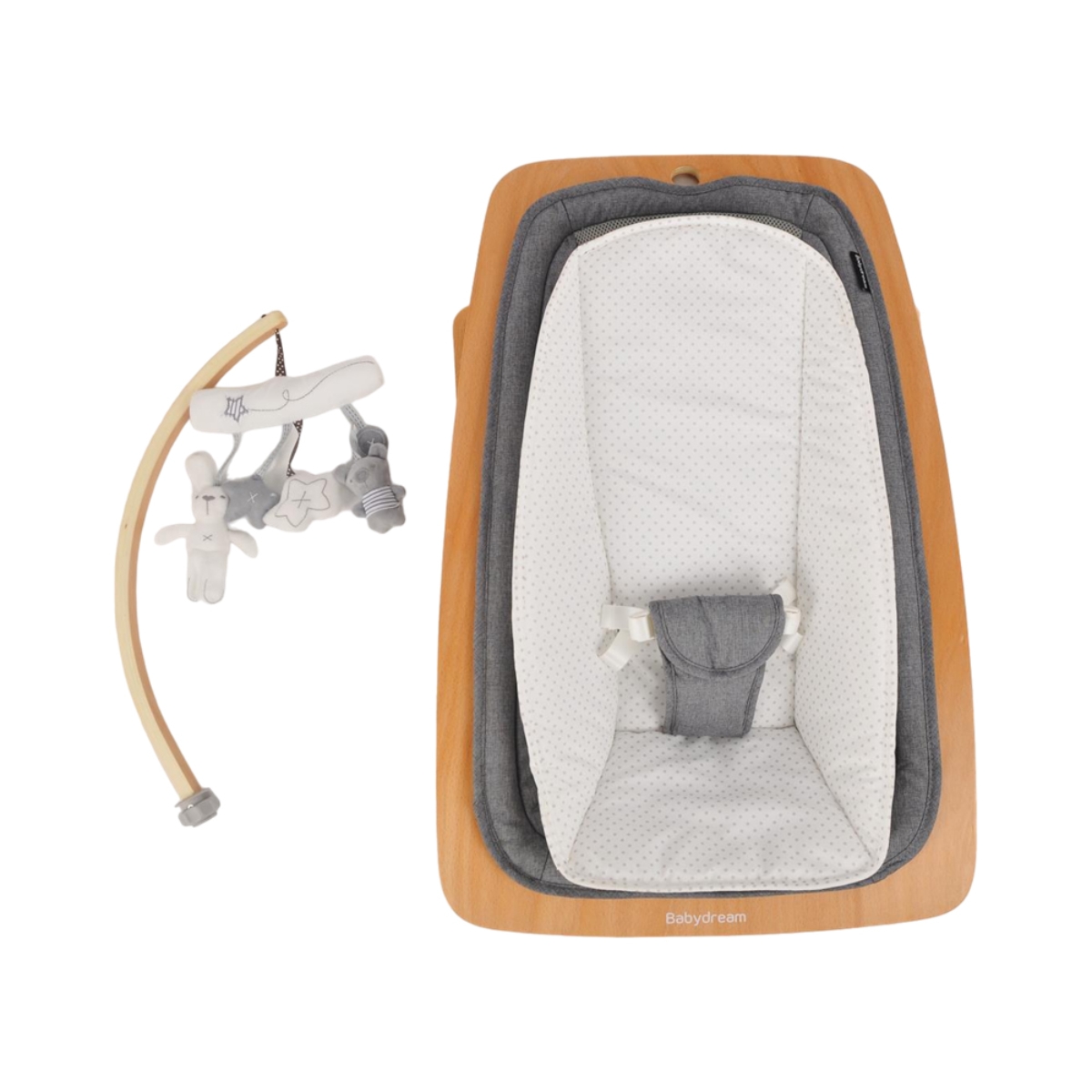 بيبي دريم هزاز مريح خشبي 2 في 1 للأطفال من عمر 0 إلى 2 سنة